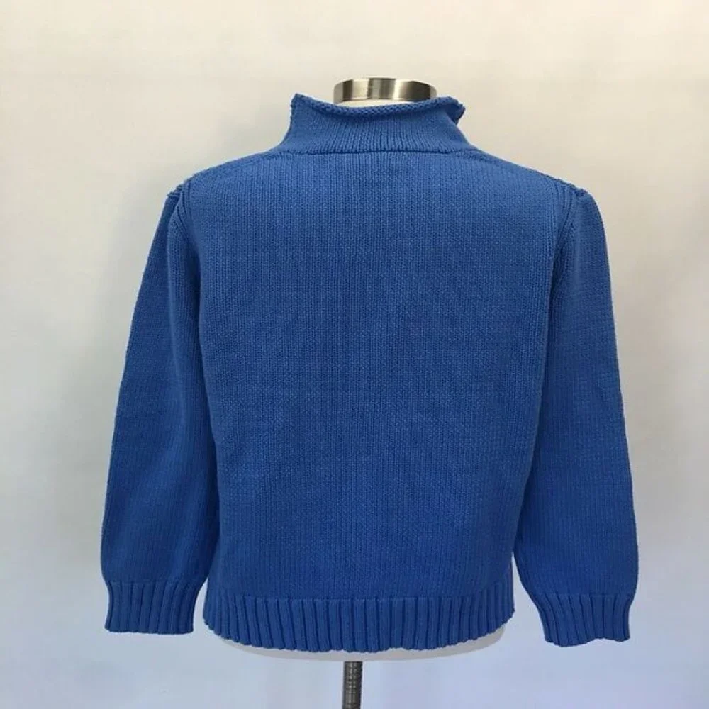 New J Crew Women's Roiineck Sweater Size S Small Blue - Picture 5 of 9